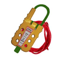 De Electric ABS Multipurpose Cable Lockout Device Yellow/Green (With Cable)