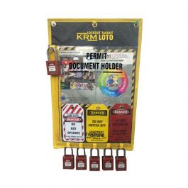 Lockout Permit Document Holder Black With Padlocks