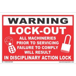 KRM LOTO LOCKOUT TAGOUT SIGNS - WALL MOUNTED (SET OF 10 PCS)(450 mm x ...