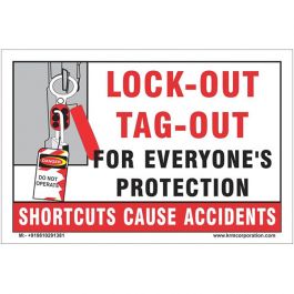 KRM LOTO LOCKOUT TAGOUT SIGNS - WALL MOUNTED (SET OF 10 PCS)(450 mm x ...