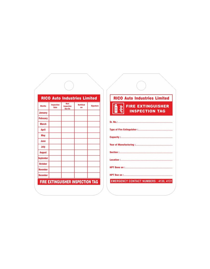 Fire extinguisher monthly inspection tags new arrivals