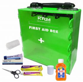 KRM FIRST AID KIT BOX (ABS + POLYCARBONATE) - WITH CONTENT