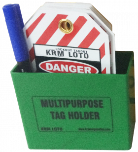 KRM LOTO MULTIPURPOSE TAG HOLDER - Green (With Material)