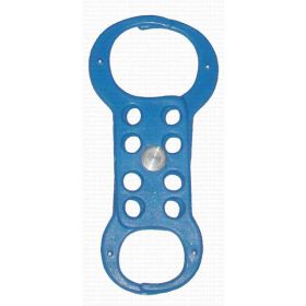 KRM LOTO - DI ELECTRIC HASP – DOUBLE JAW WITH 8 HOLES-BLUE
