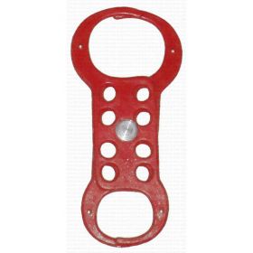 Hasp with double jaw with 8 holes - RED