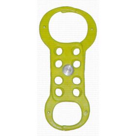 Hasp with double jaw with 8 holes -Yellow