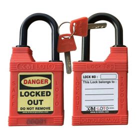 KRM LOTO - WEATHER/ WATER  PROOF OSHA SAFETY LOCK TAG PADLOCK – 38MM NYLON SHACKLE HEIGHT