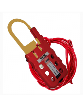 KRM LOTO - DE ELECTRIC ABS MULTIPURPOSE CABLE LOCKOUT DEVICE RED/YELLOW (WITH CABLE)