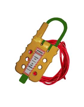 KRM LOTO - DE ELECTRIC ABS MULTIPURPOSE CABLE LOCKOUT DEVICE YELLOW/GREEN (WITH CABLE)