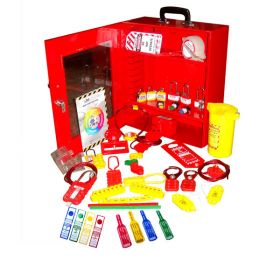 KRM LOTO ELECTRICAL LOCKOOUT TAGOUT STATION KIT - RED