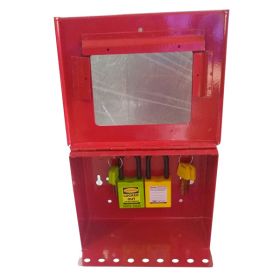 KRM LOTO – PORTABLE/WALL MOUNTED UNIQUE GROUP LOCKOUT BOX (9HOLES) WITHOUT PADLOCK