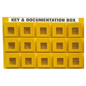 KRM LOTO - 15 BOX WITH 4 LOCKING HOOKS LOCKOUT KEY & DOCUMENTATION BOX 