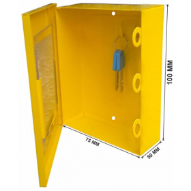 KRM LOTO – LOCKOUT KEY & DOCUMENTATION BOX- clear fascia- yellow -175-3 