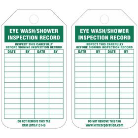 25pcs KRM LOTO - EYE WASH SHOWER INSPECTION RECORD TAG
