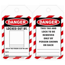 25pcs KRM LOTO DANGER - LOCKED OUT  BY - PHOTO TAG 