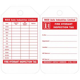 100pcs - KRM LOTO - FIRE HYDRANT INSPECTION (CUSTOMISED TAG) 