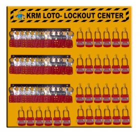 KRM LOTO HASP CENTER/STATION : MADE OF 3 MM TH. ACP SHEET WITH METAL POWDER COATED HOOK WITHOUT MATERIAL