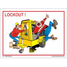 10pcs KRM LOTO LOCKOUT TAGOUT SIGNS - WALL MOUNTED (450 mm x 600 mm)