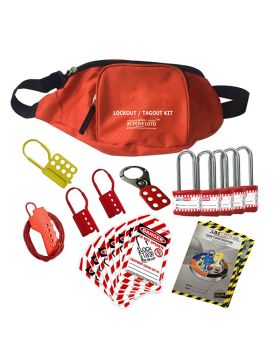 KRM LOTO  - LOCKOUT TAGOUT WAIST POUCH KIT RED - 2111
