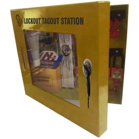 KRM LOTO –OSHA GROUP LOCKOUT TAGOUT ELECTRICAL STATION  KIT-YELLOW-7008