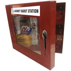 KRM LOTO –OSHA GROUP LOCKOUT TAGOUT ELECTRICAL STATION KIT-RED-7007