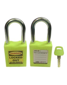 KRM LOTO - OSHA SAFETY LOCK TAG PADLOCK - METAL SHACKLE WITH DIFFER KEY - GREEN