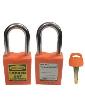 KRM LOTO - OSHA SAFETY LOCK TAG PADLOCK - METAL SHACKLE WITH DIFFER KEY