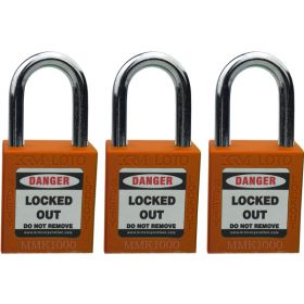 3pcs OSHA Safety Isolation Lockout Padlock - Metal Shackle with Differ Key 