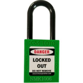 KRM LOTO - OSHA SAFETY ISOLATION LOCKOUT PADLOCK - NYLON SHACKLE WITH DIFFER KEY-GREEN