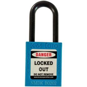 KRM LOTO - OSHA SAFETY ISOLATION LOCKOUT PADLOCK - NYLON SHACKLE WITH DIFFER KEY-BLUE