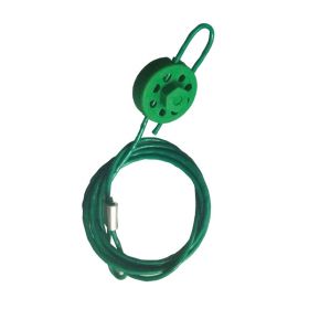 KRM LOTO - ROUND MULTIPURPOSE CABLE LOCKOUT 8H GREEN (WITH 2MTR. CABLE &WITH LOOP)