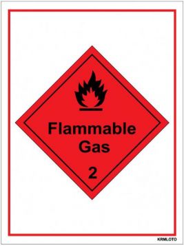 Self Adhesive Labels - Flammable Gas (Set of 10 pcs)