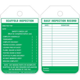 KRM LOTO -DAILY INSPECTION RECORD SCAFFOLD TAG (SET OF 10 PCS)