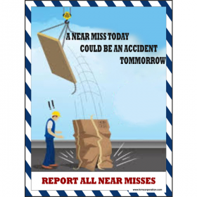 5pcs KRM LOTO -  REPORT ALL MISSES SAFETY POSTER (ACP SHEET) 4ft X 3ft 