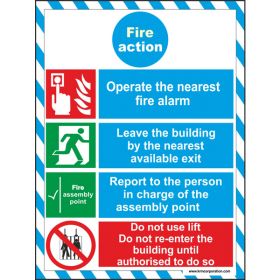 5pcs KRM LOTO - FIRE ACTION SAFETY POSTER (ACP SHEET) 4ft X 3ft