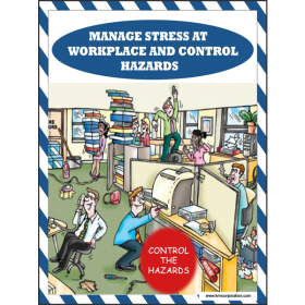 5pcs KRM LOTO - MANAGE STRESS AT WORKPLACE AND CONTROL HAZARDS SAFETY POSTER (ACP SHEET) 4ft X 3ft
