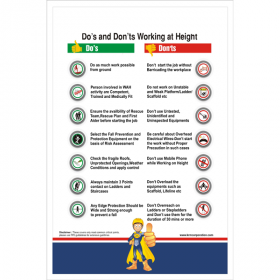 5pcs KRM LOTO - DO'S AND DON 'TS WORKING AT HEIGHT SAFETY POSTER (ACP SHEET) 6ft X 4ft 