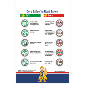 5pcs KRM LOTO - DO 'S & DON' TS ROAD SAFETY POSTER (ACP SHEET) 6ft X 4ft 