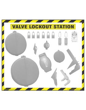 KRM LOTO –VALVE LOCKOUT SHADOW CENTER STATION WITH MATERIAL