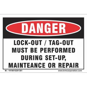 10pcs KRM LOTO LOCKOUT TAGOUT SIGNS - WALL MOUNTED(450mm x 600mm)