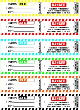 Padlock labels  DANGER - This Lock is to be removed by person. (set of 10)