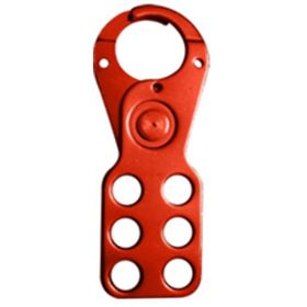 Lockout Tagout Powder Coated Hasp with 12 Holes Red Set of 5 pcs 