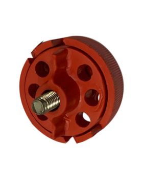 KRM LOTO - ROUND MULTIPURPOSE CABLE LOCKOUT 6 HOLES RED (WITHOUT CABLE)