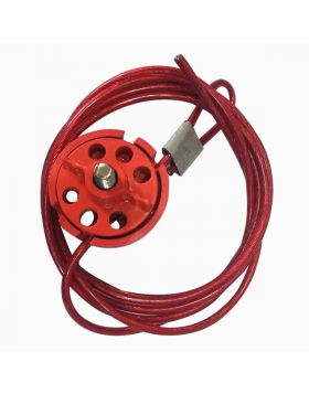 KRM LOTO - ROUND MULTIPURPOSE CABLE LOCKOUT 6H RED (WITH 2MTR. CABLE & WITH LOOP) 