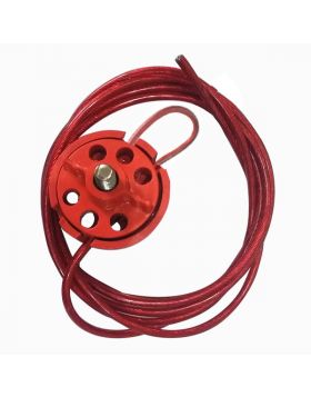KRM LOTO - ROUND MULTIPURPOSE CABLE LOCKOUT 6H RED (WITH 2MTR. CABLE WITHOUT LOOP)